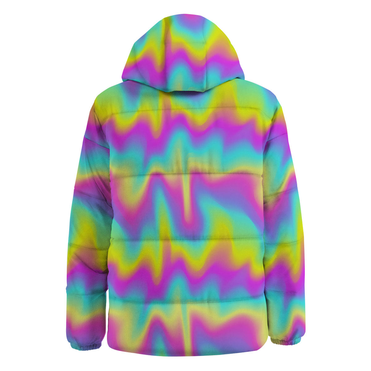 Flow Rainbow Print Pattern Down Jacket-grizzshop