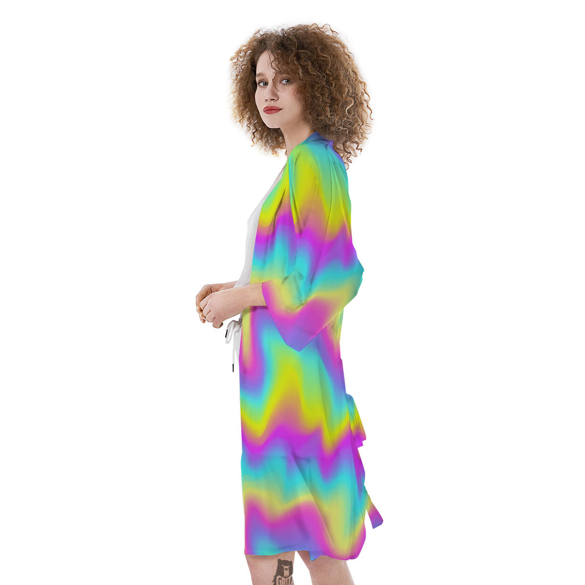 Flow Rainbow Print Pattern Kimono-grizzshop