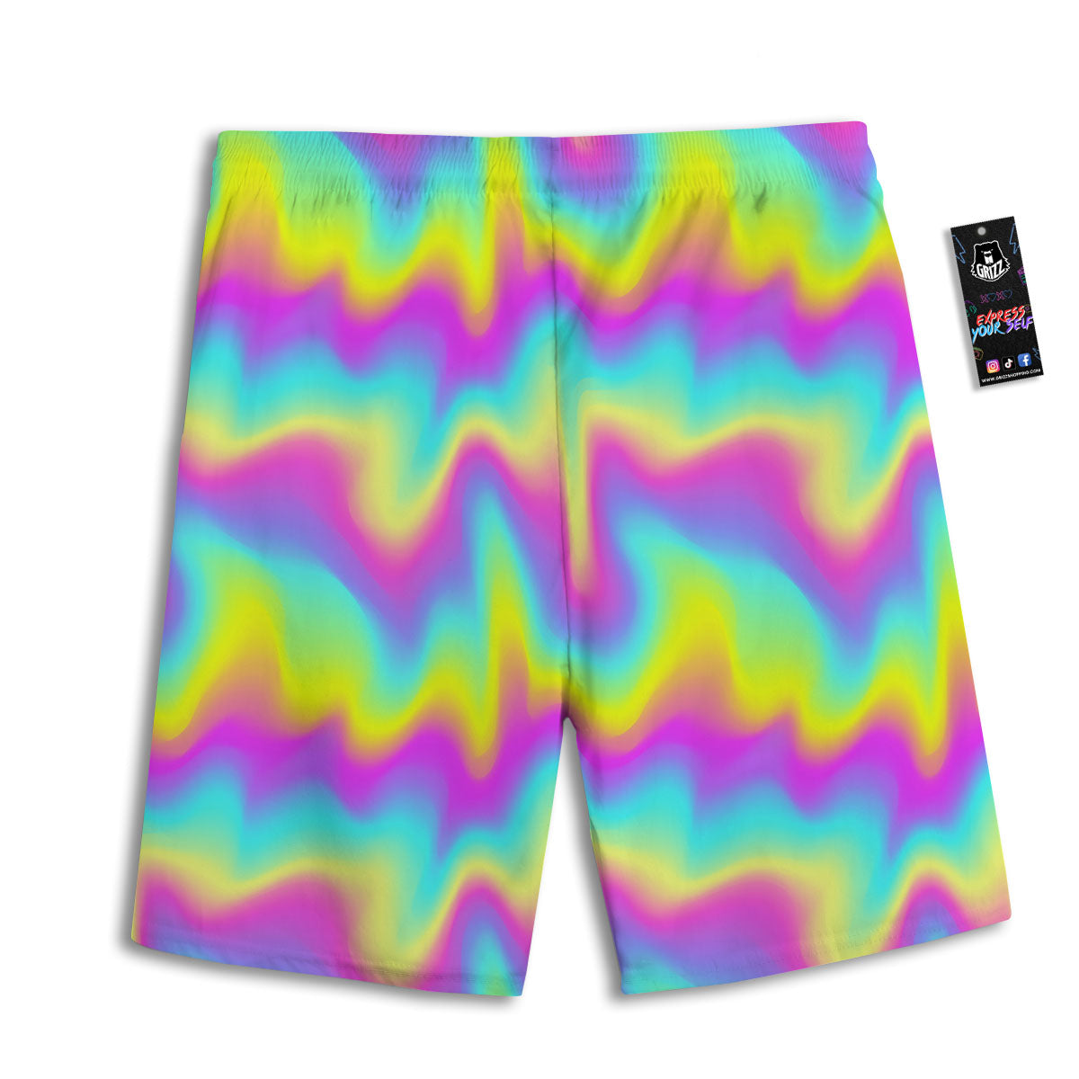 Flow Rainbow Print Pattern Men's Athletic Shorts