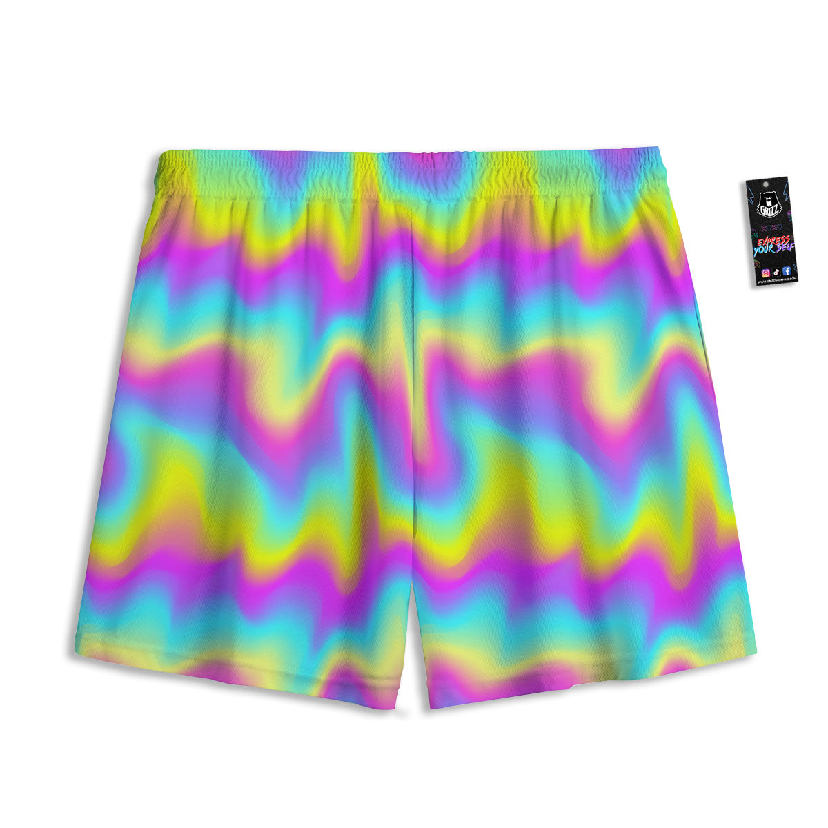 Flow Rainbow Print Pattern Mesh Shorts