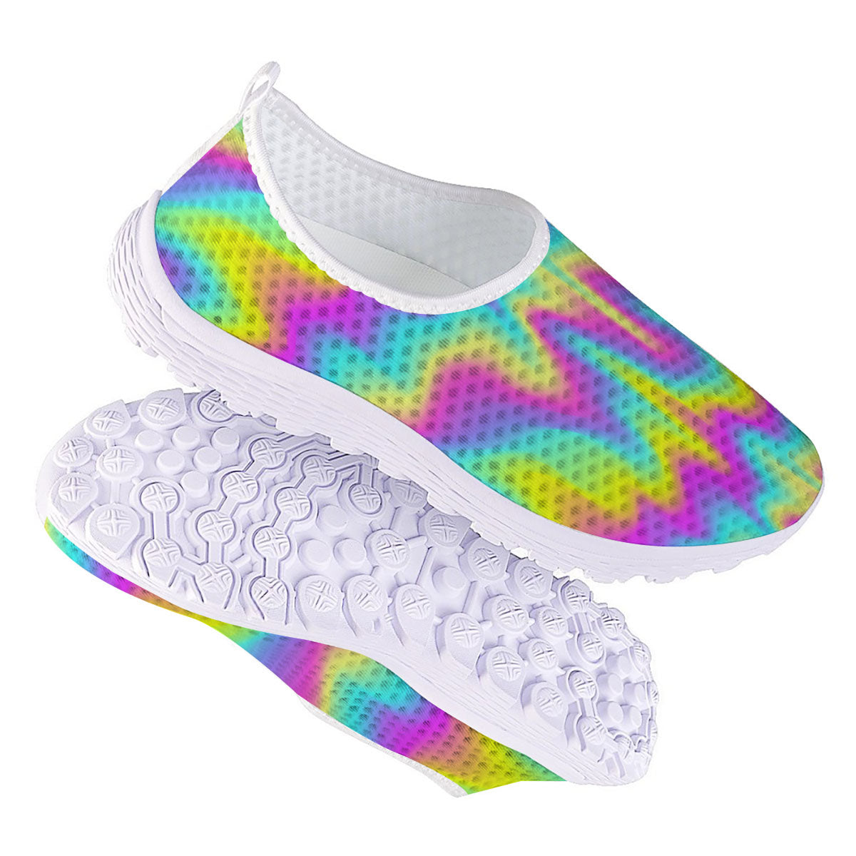 Flow Rainbow Print Pattern Nurse Shoes-grizzshop