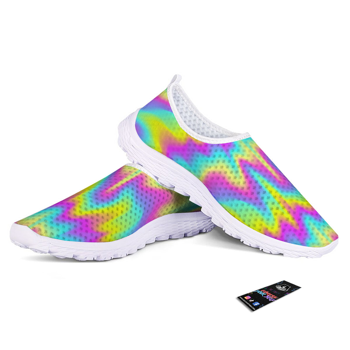 Flow Rainbow Print Pattern Nurse Shoes-grizzshop