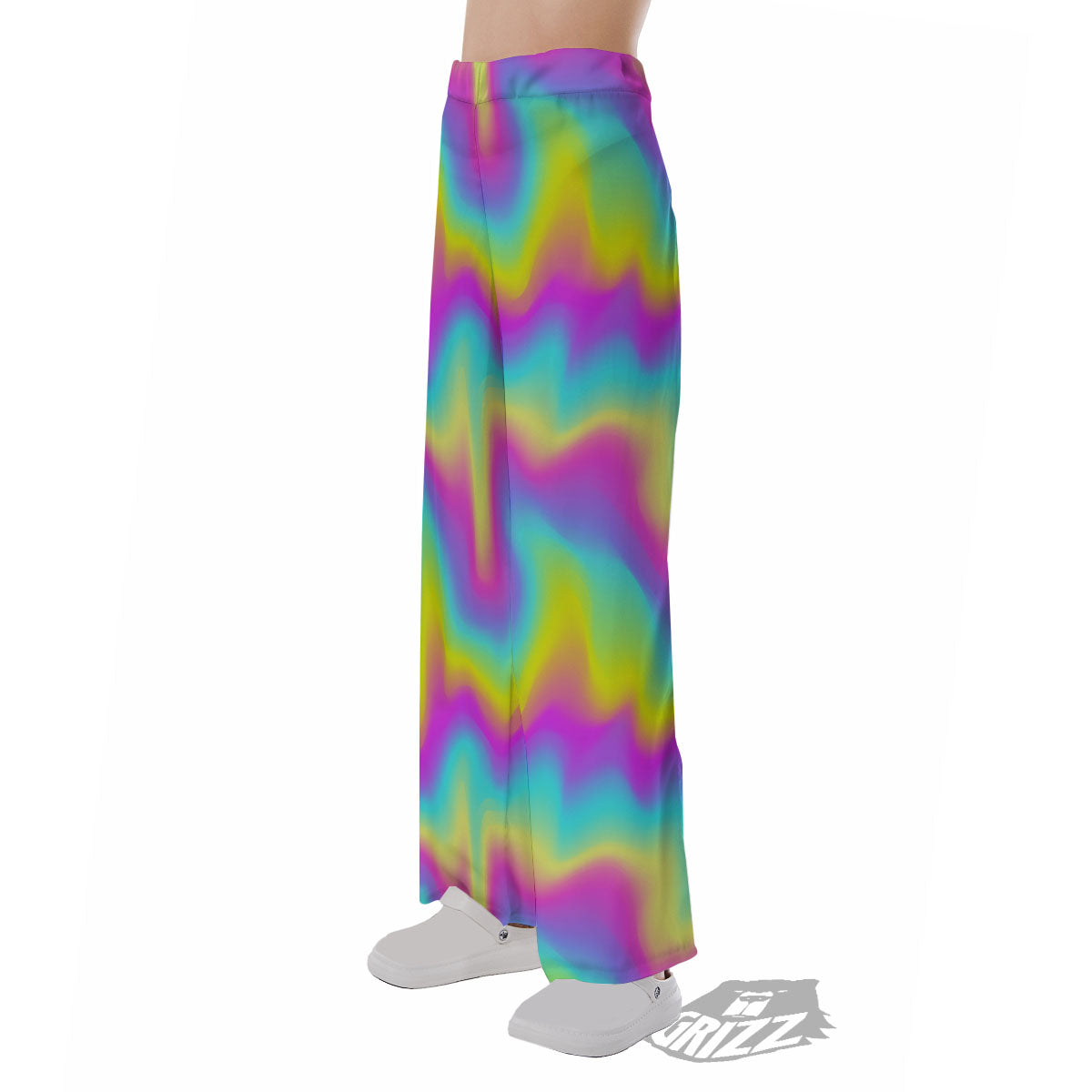 Flow Rainbow Print Pattern Pajama Pants-grizzshop