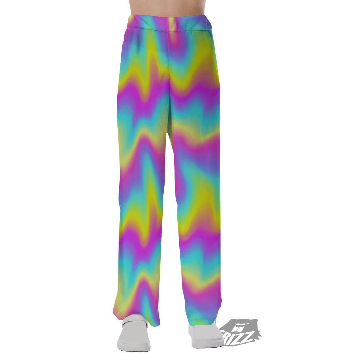 Flow Rainbow Print Pattern Pajama Pants-grizzshop