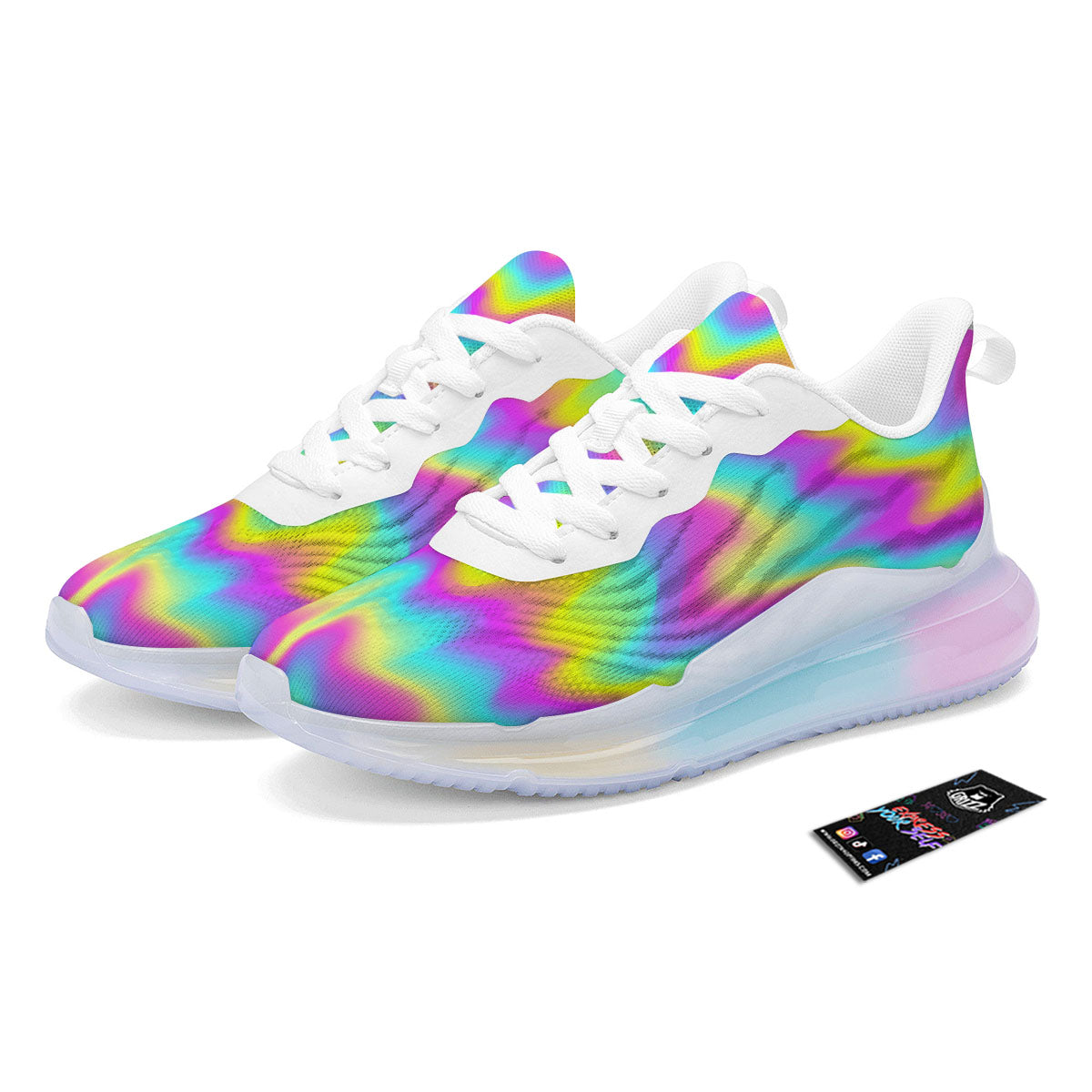 Flow Rainbow Print Pattern Running Sneakers-grizzshop