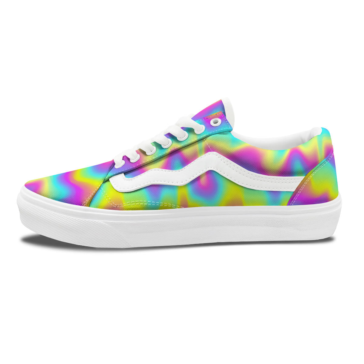 Flow Rainbow Print Pattern Skate Shoes-grizzshop