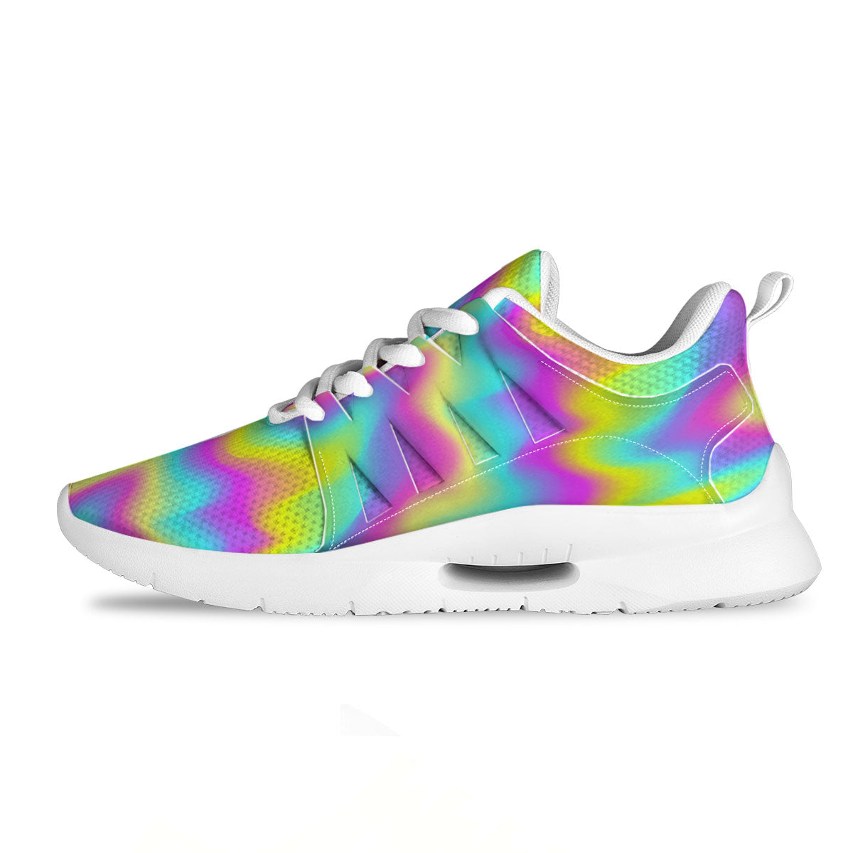Flow Rainbow Print Pattern Tennis Shoes-grizzshop