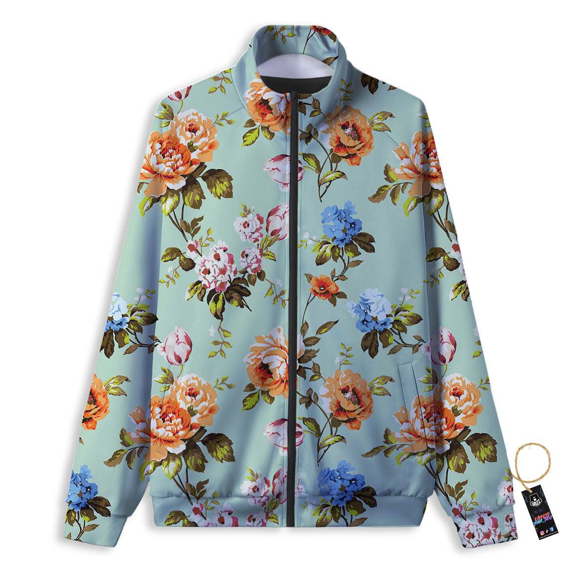 Flow Rainbow Print Pattern Track Jacket-grizzshop