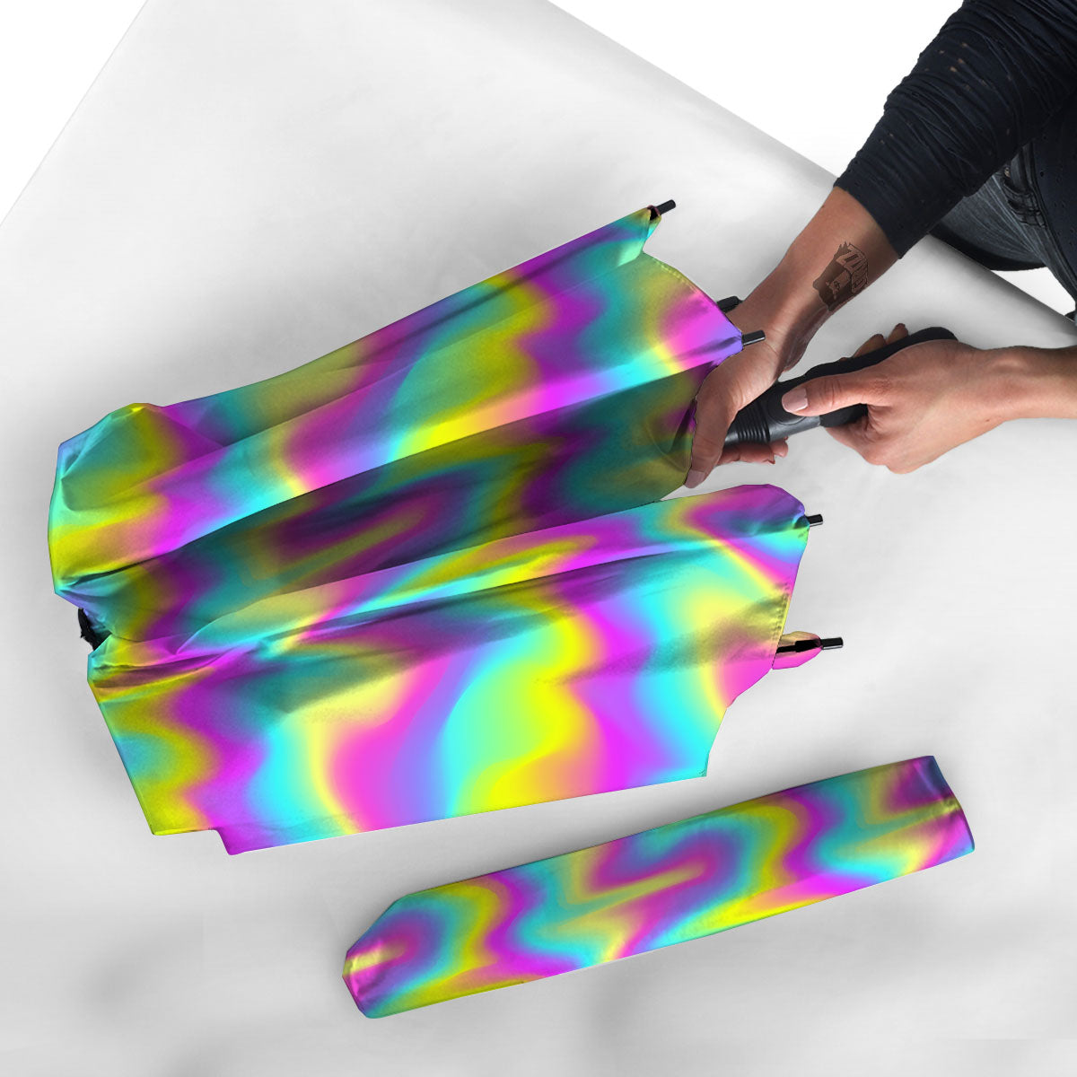 Flow Rainbow Print Pattern Umbrella-grizzshop