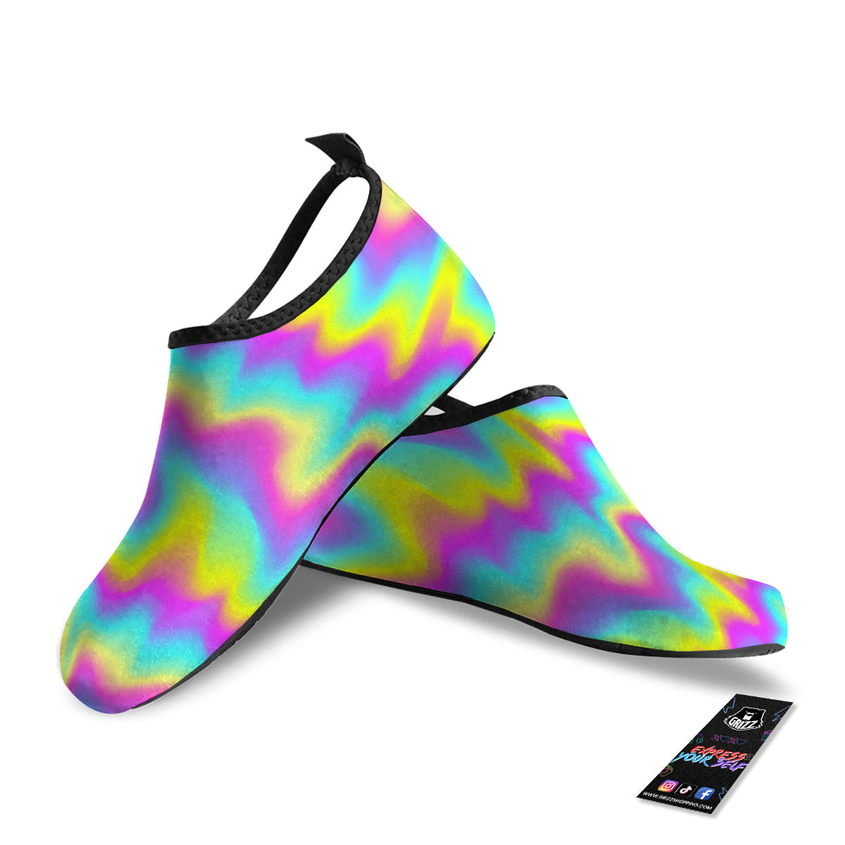 Flow Rainbow Print Pattern Water Shoes-grizzshop