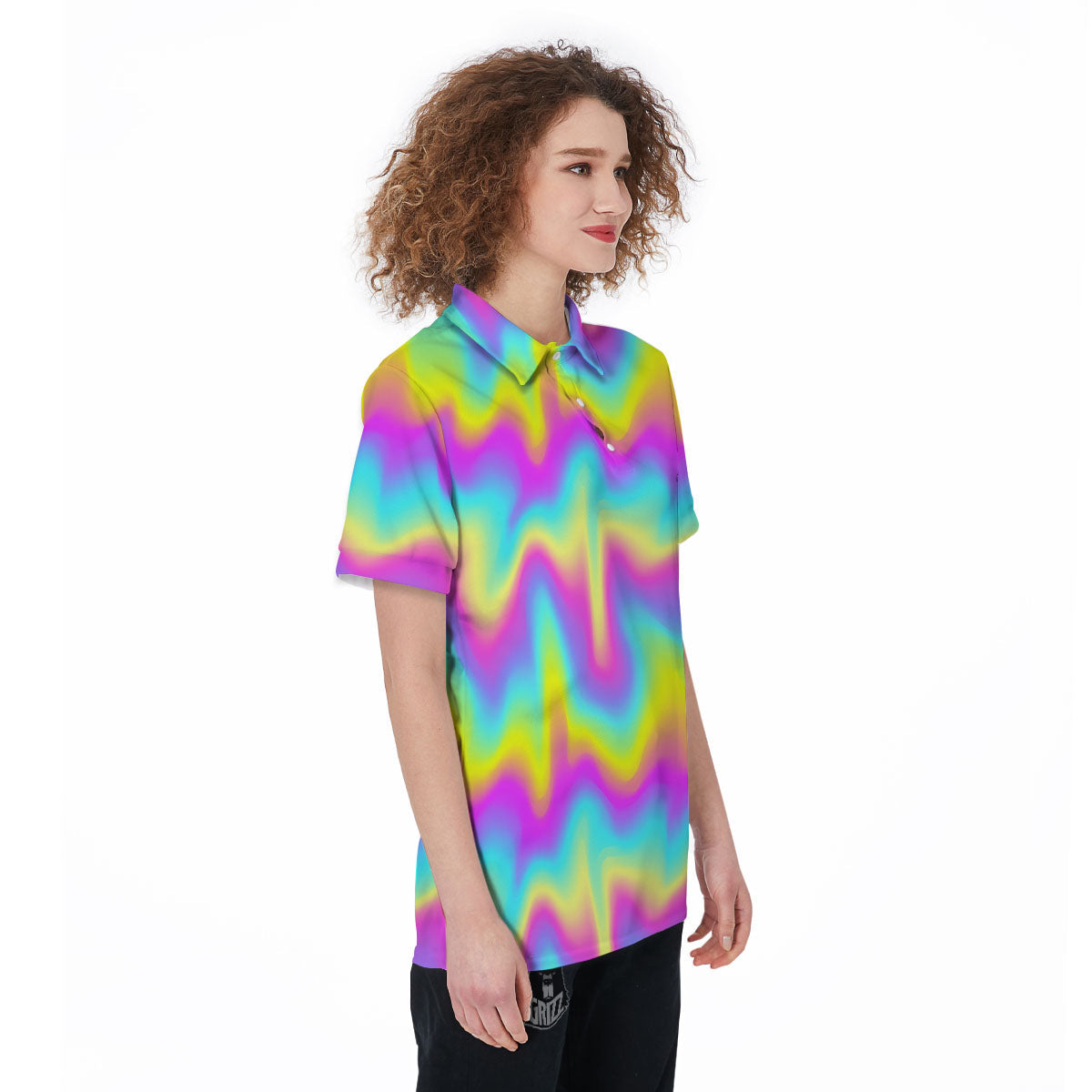 Flow Rainbow Print Pattern Women's Golf Shirts-grizzshop
