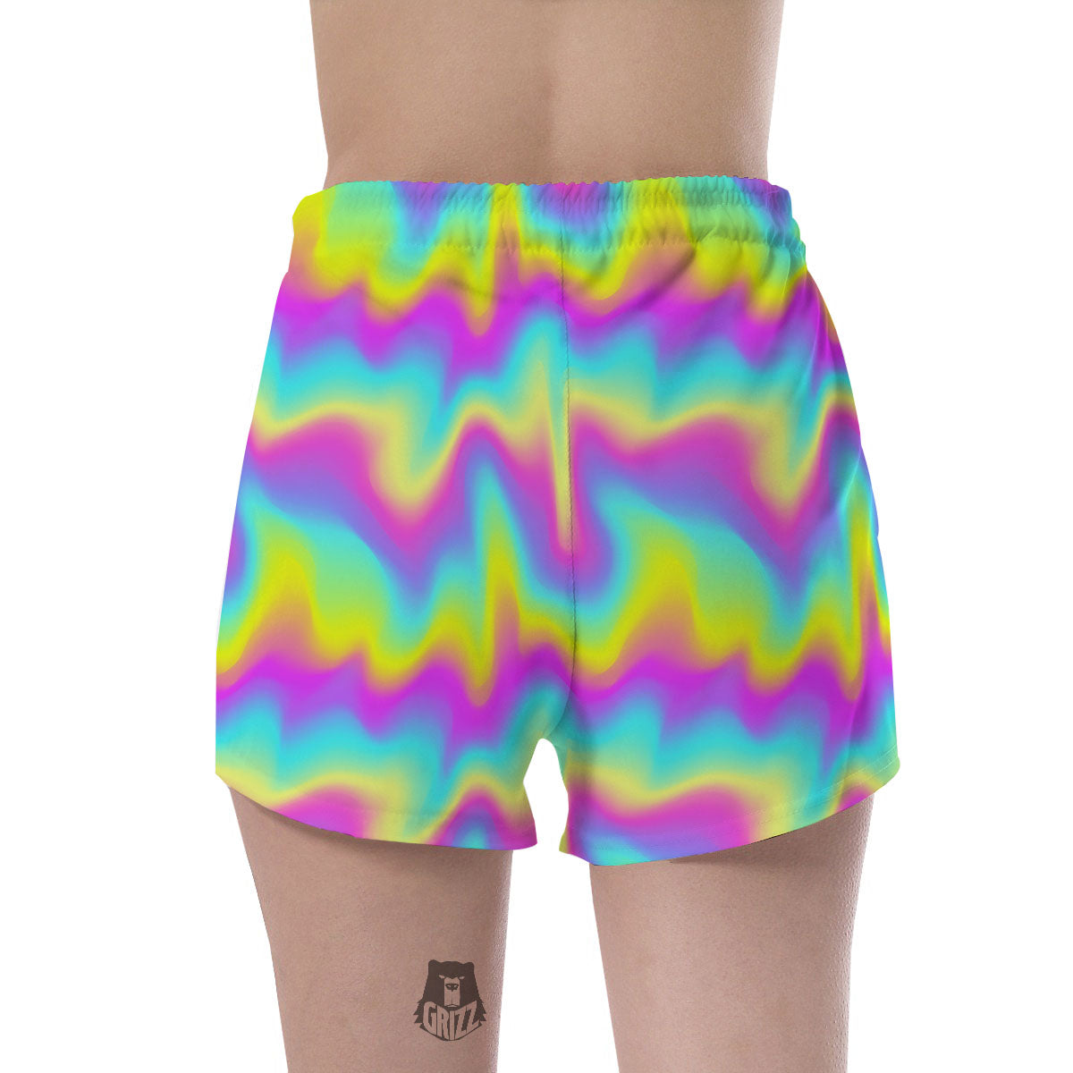 Flow Rainbow Print Pattern Women's Shorts-grizzshop