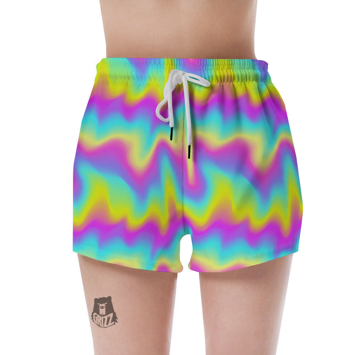 Flow Rainbow Print Pattern Women's Shorts-grizzshop