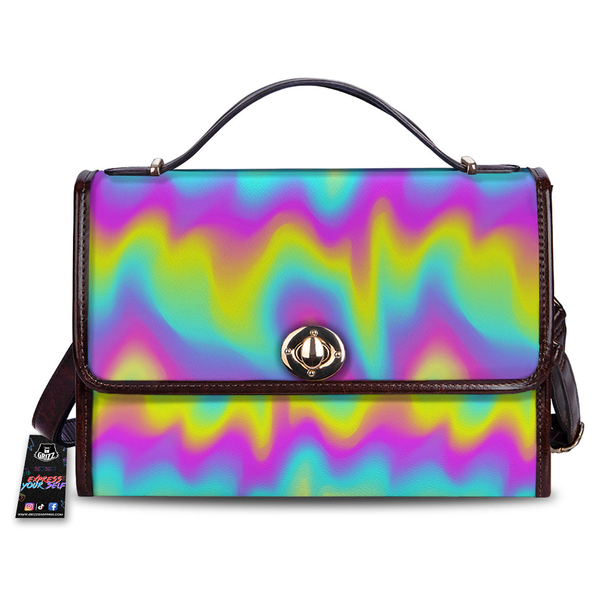 Flow Rainbow Print Pattern Women's Satchel Bag