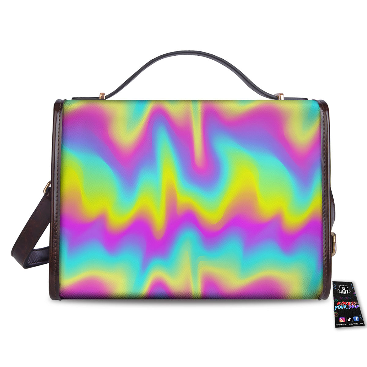 Flow Rainbow Print Pattern Women's Satchel Bag