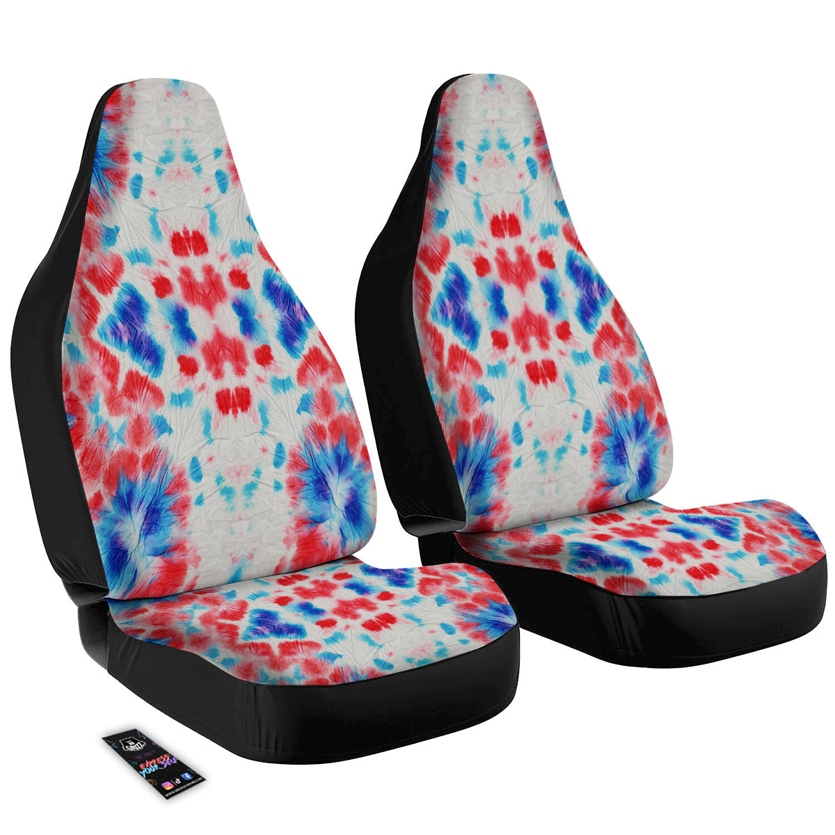 Flower Abstract Mark Red And Blue Print Car Seat Covers-grizzshop