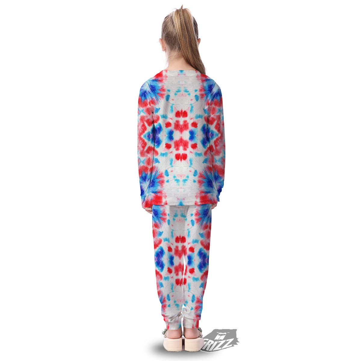 Flower Abstract Mark Red And Blue Print Kid's Pajamas-grizzshop