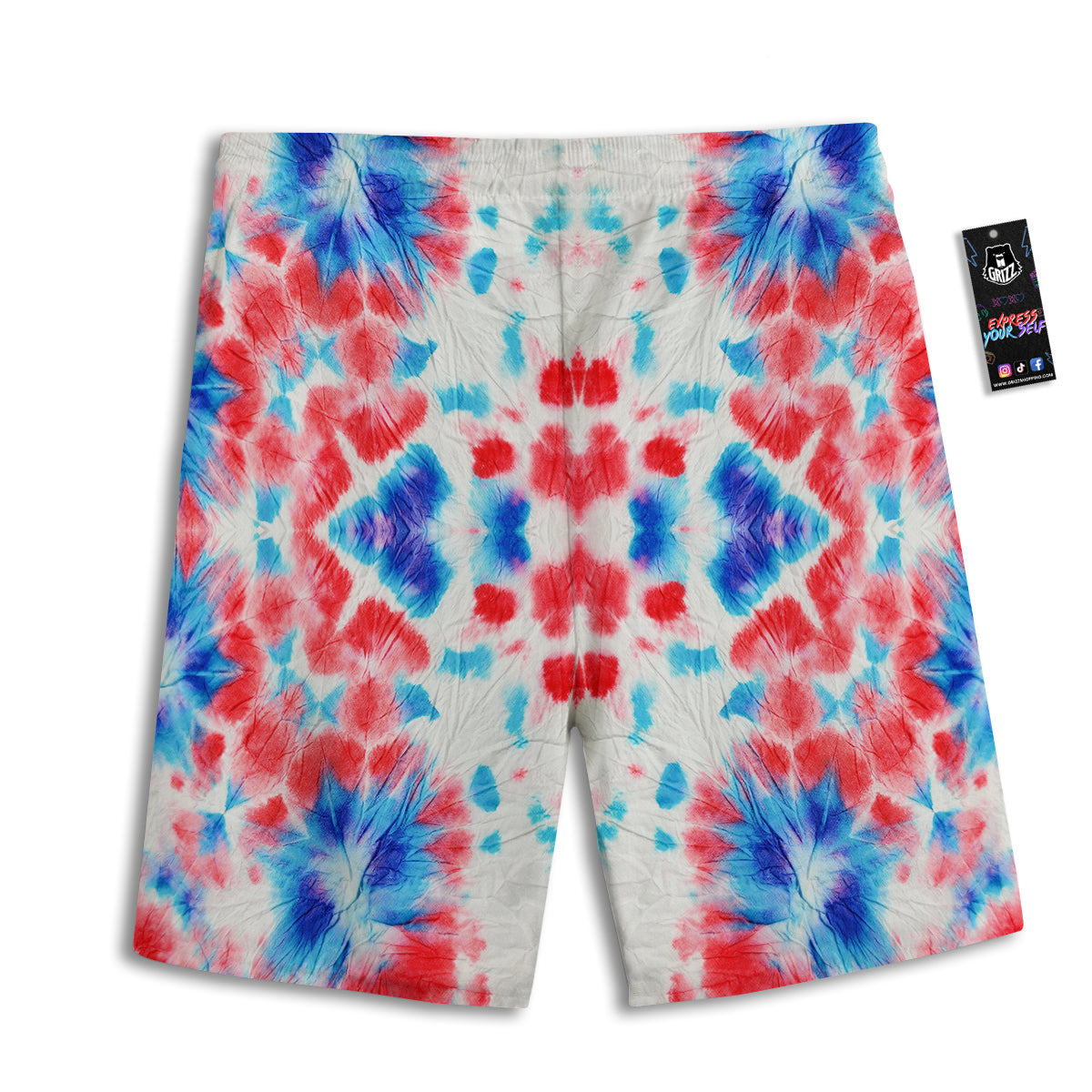 Flower Abstract Mark Red And Blue Print Men's Athletic Shorts-grizzshop