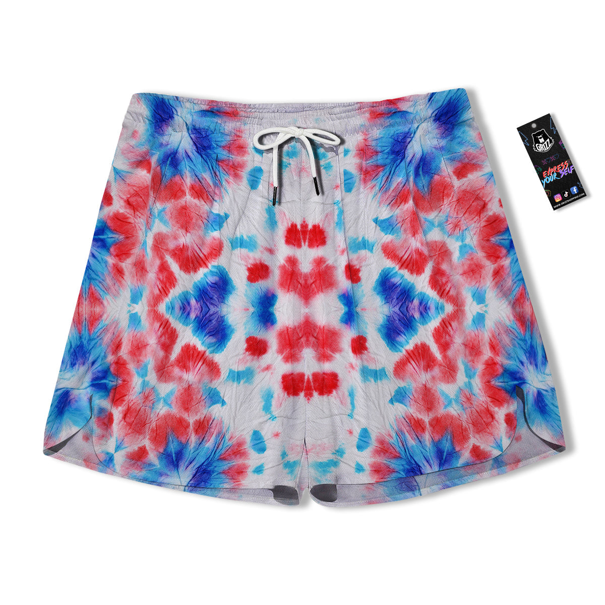 Flower Abstract Mark Red And Blue Print Men's Running Shorts-grizzshop