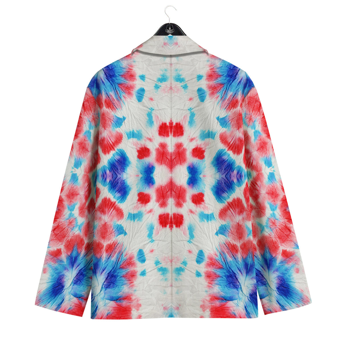 Flower Abstract Mark Red And Blue Print Men's Sport Coat-grizzshop