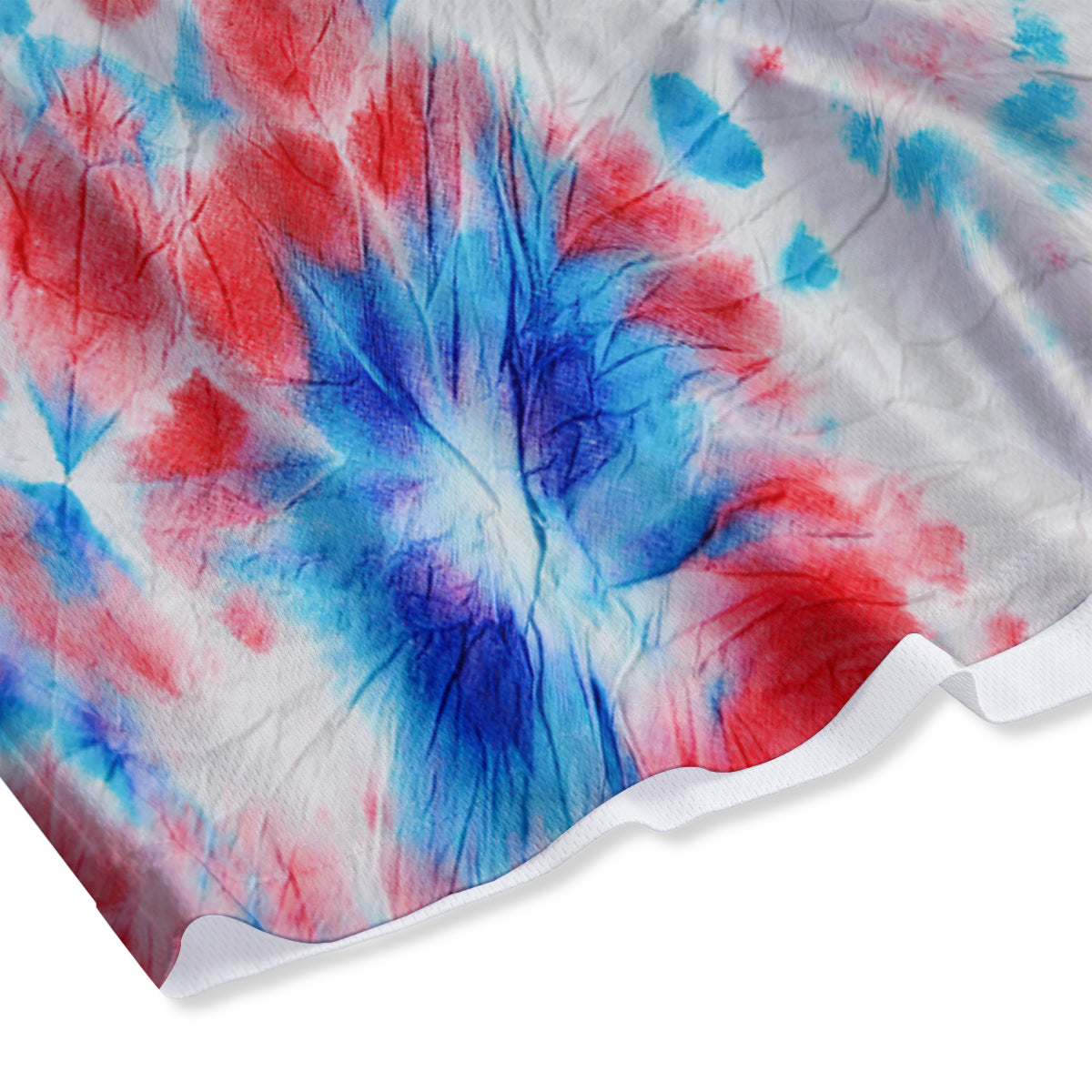 Flower Abstract Mark Red And Blue Print Mesh Shorts-grizzshop