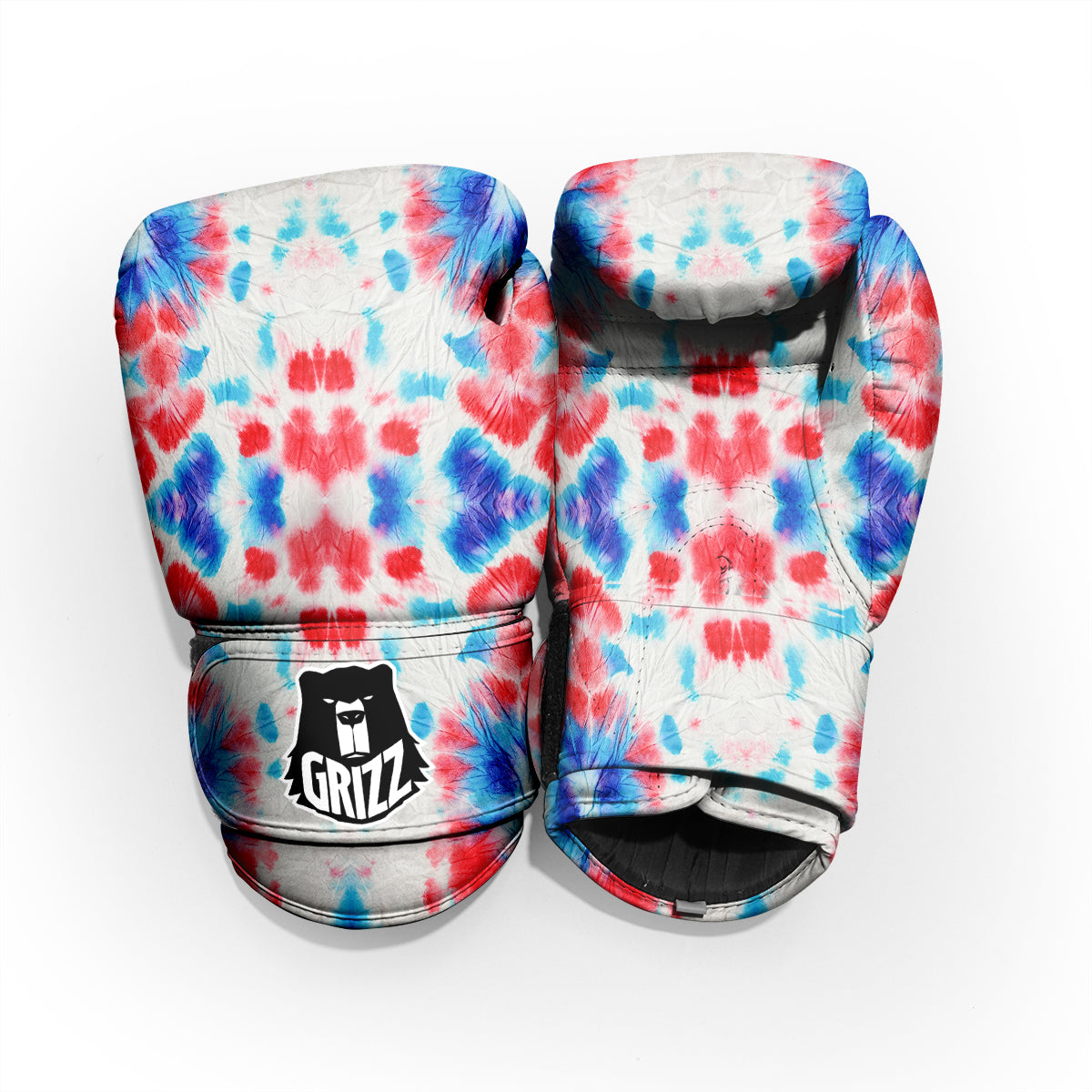 Flower Abstract Mark Red And Blue Print Sparring Gloves-grizzshop