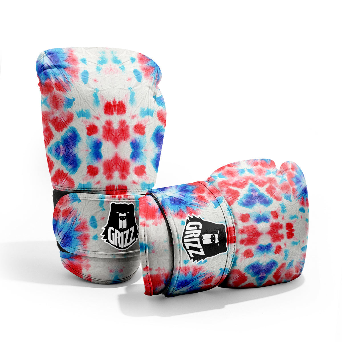 Flower Abstract Mark Red And Blue Print Sparring Gloves-grizzshop