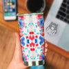 Flower Abstract Mark Red And Blue Print Tumbler-grizzshop