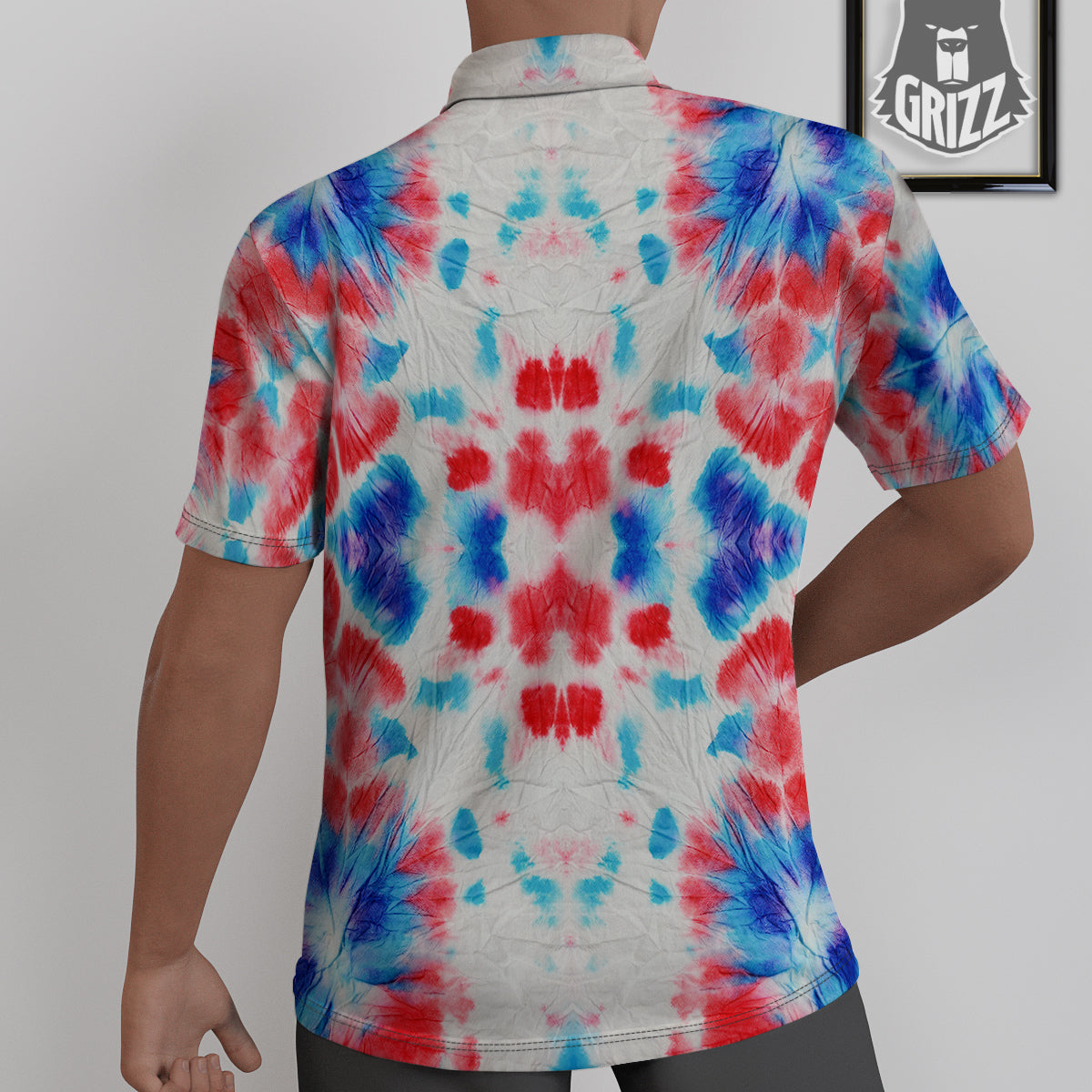 Flower Abstract Mark Red And Blue Print Untucked Shirts-grizzshop