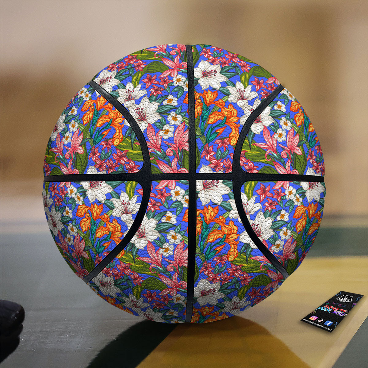 Flower Aloha Hawaiian Print Basketball-grizzshop