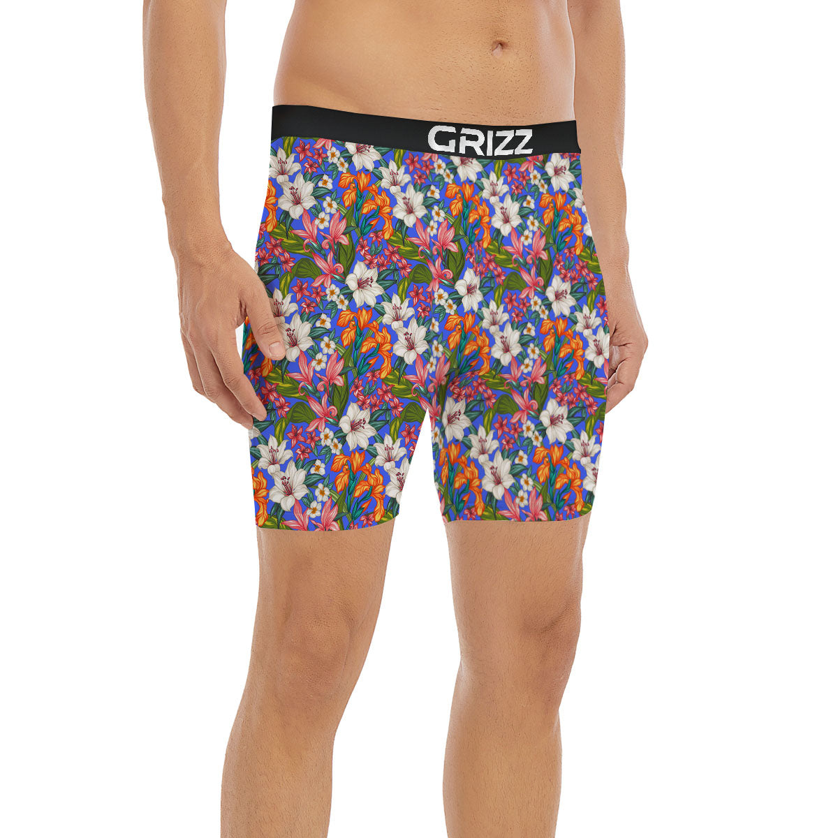 Flower Aloha Hawaiian Print Boxer Briefs-grizzshop