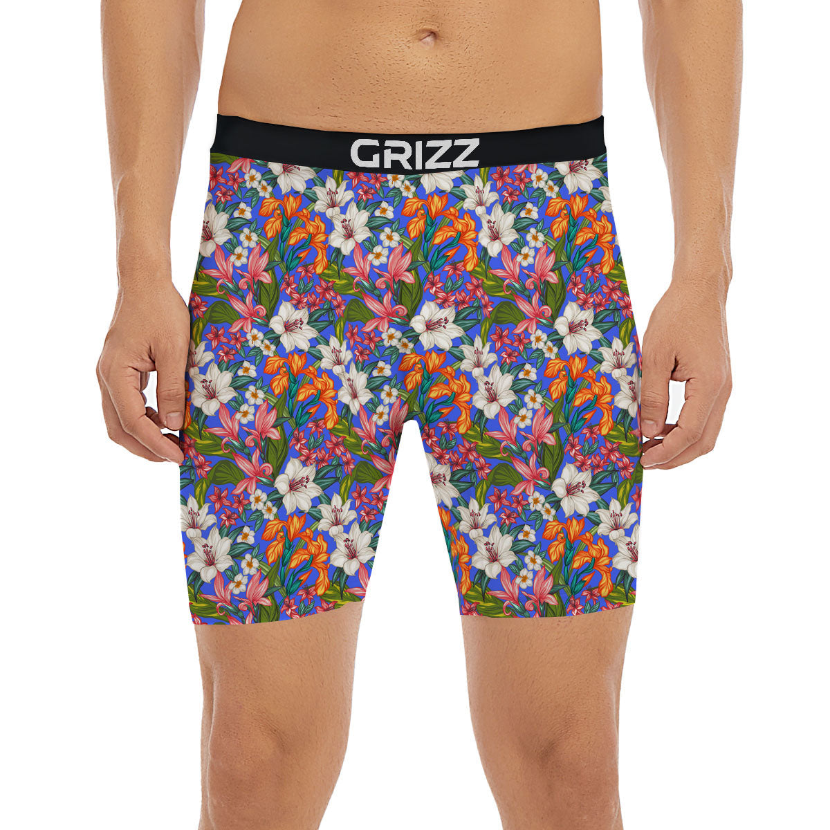 Flower Aloha Hawaiian Print Boxer Briefs-grizzshop