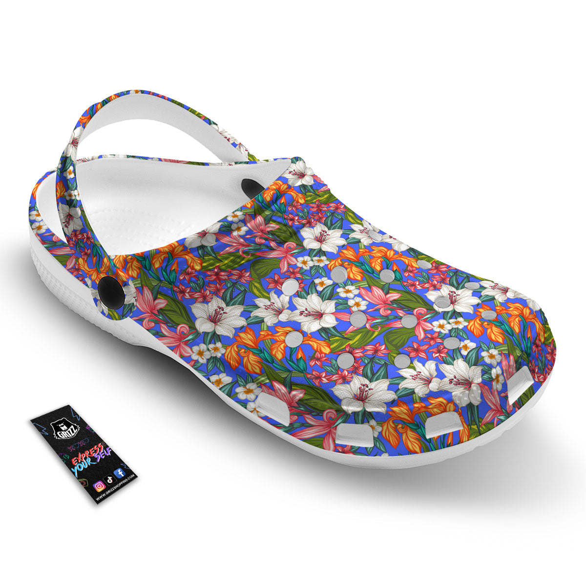 Flower Aloha Hawaiian Print Clog-grizzshop