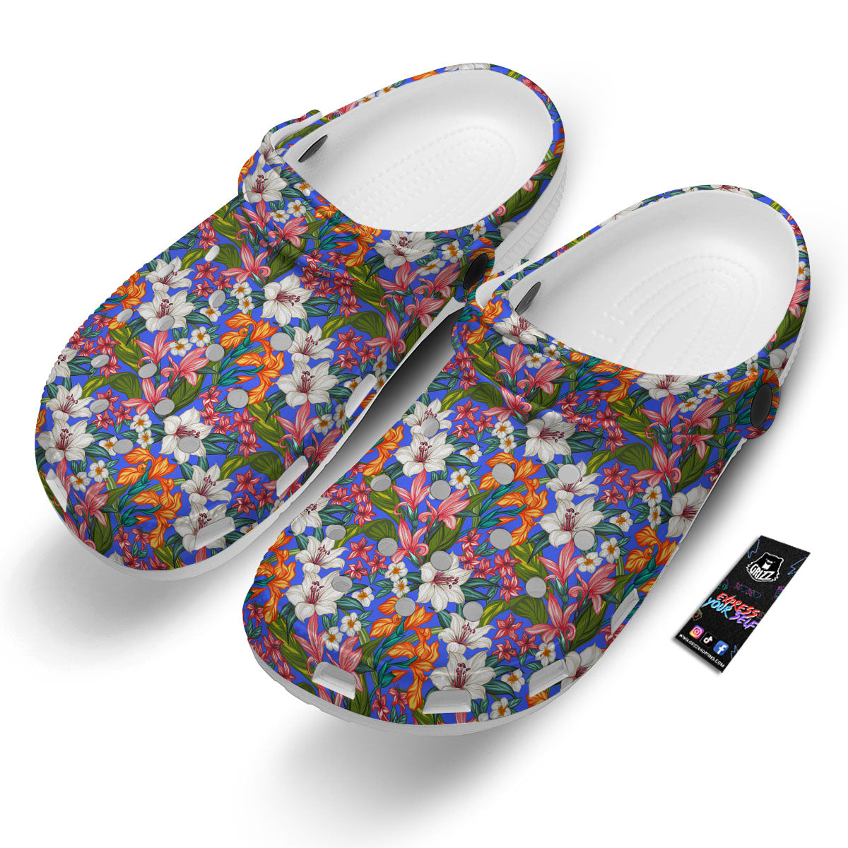 Flower Aloha Hawaiian Print Clog-grizzshop