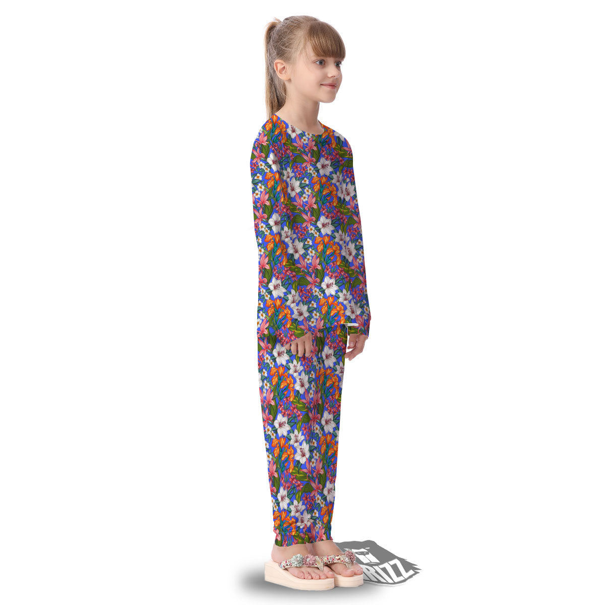 Flower Aloha Hawaiian Print Kid's Pajamas-grizzshop