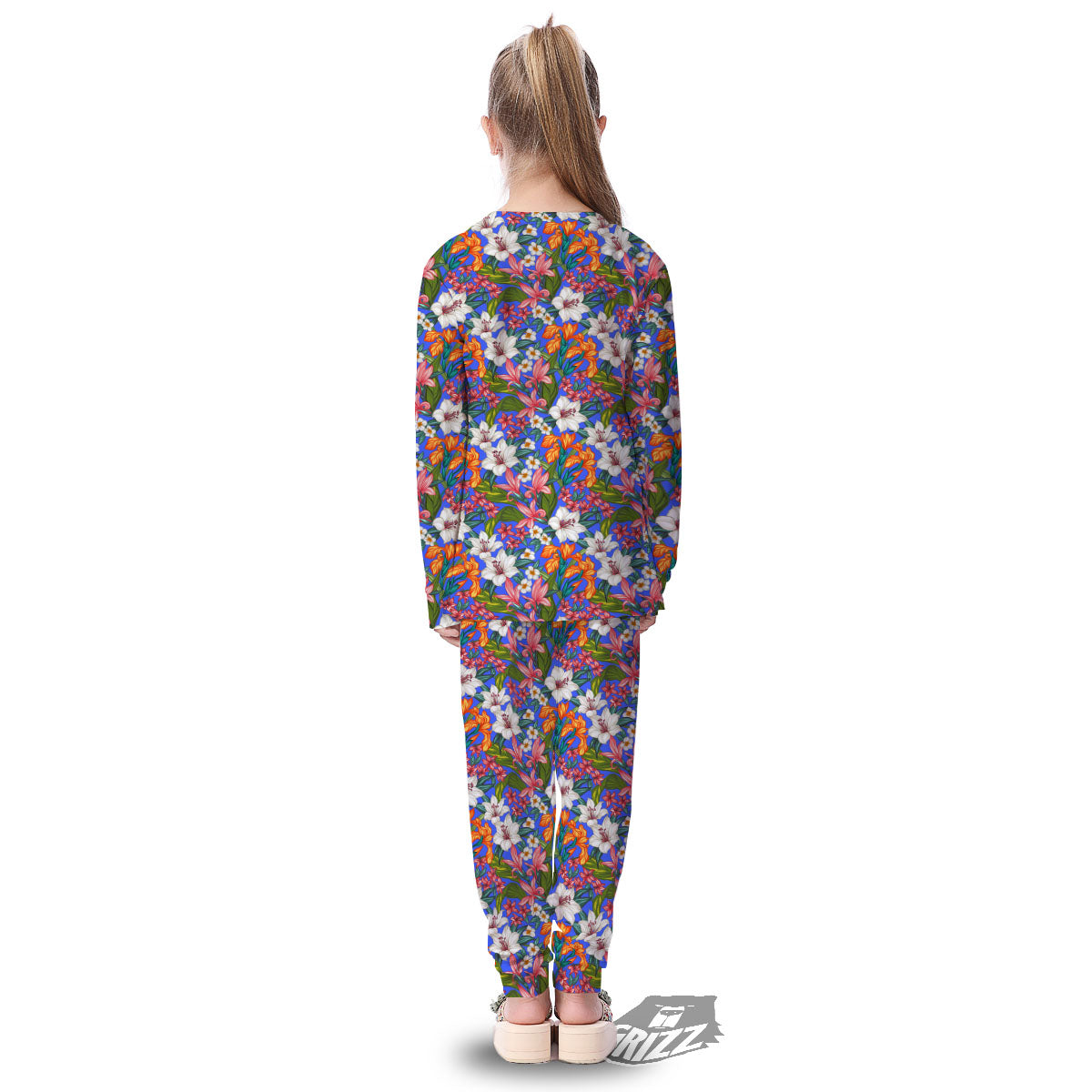 Flower Aloha Hawaiian Print Kid's Pajamas-grizzshop