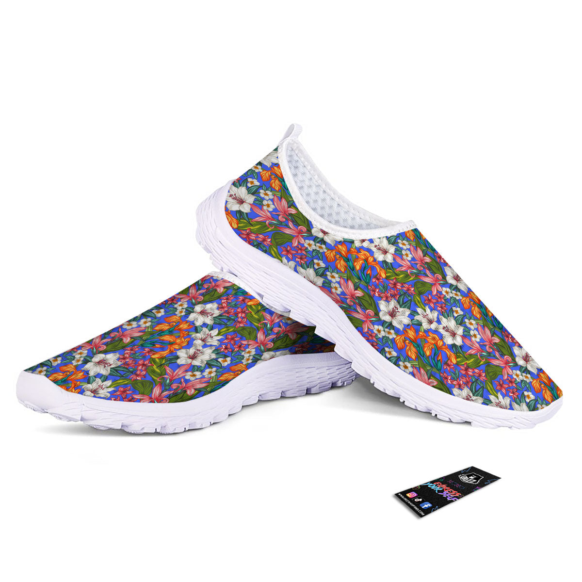 Flower Aloha Hawaiian Print Nurse Shoes-grizzshop