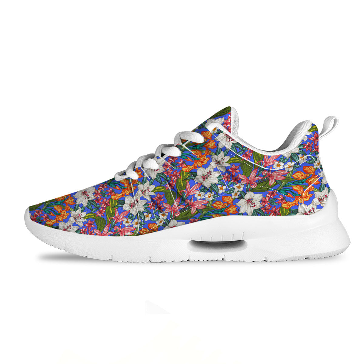 Flower Aloha Hawaiian Print Tennis Shoes-grizzshop