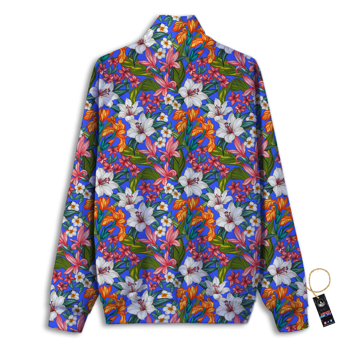 Flower Aloha Hawaiian Print Track Jacket-grizzshop