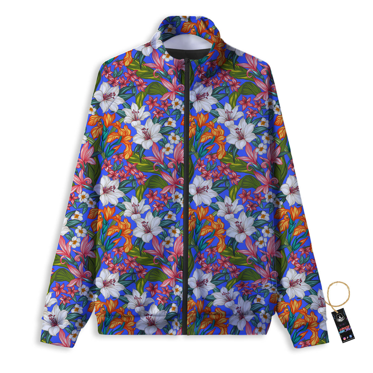 Flower Aloha Hawaiian Print Track Jacket-grizzshop
