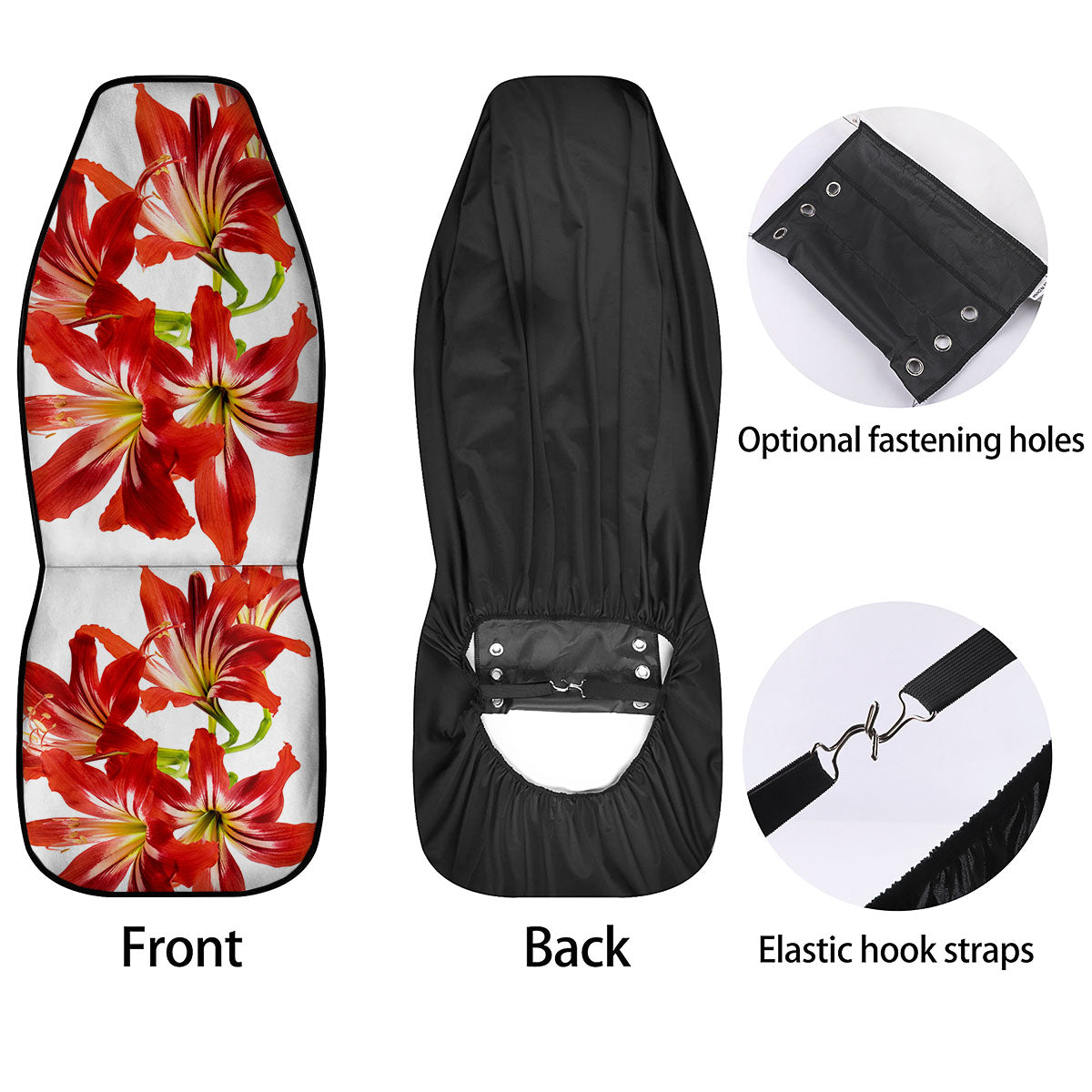 Flower Amaryllis Print Car Seat Covers-grizzshop