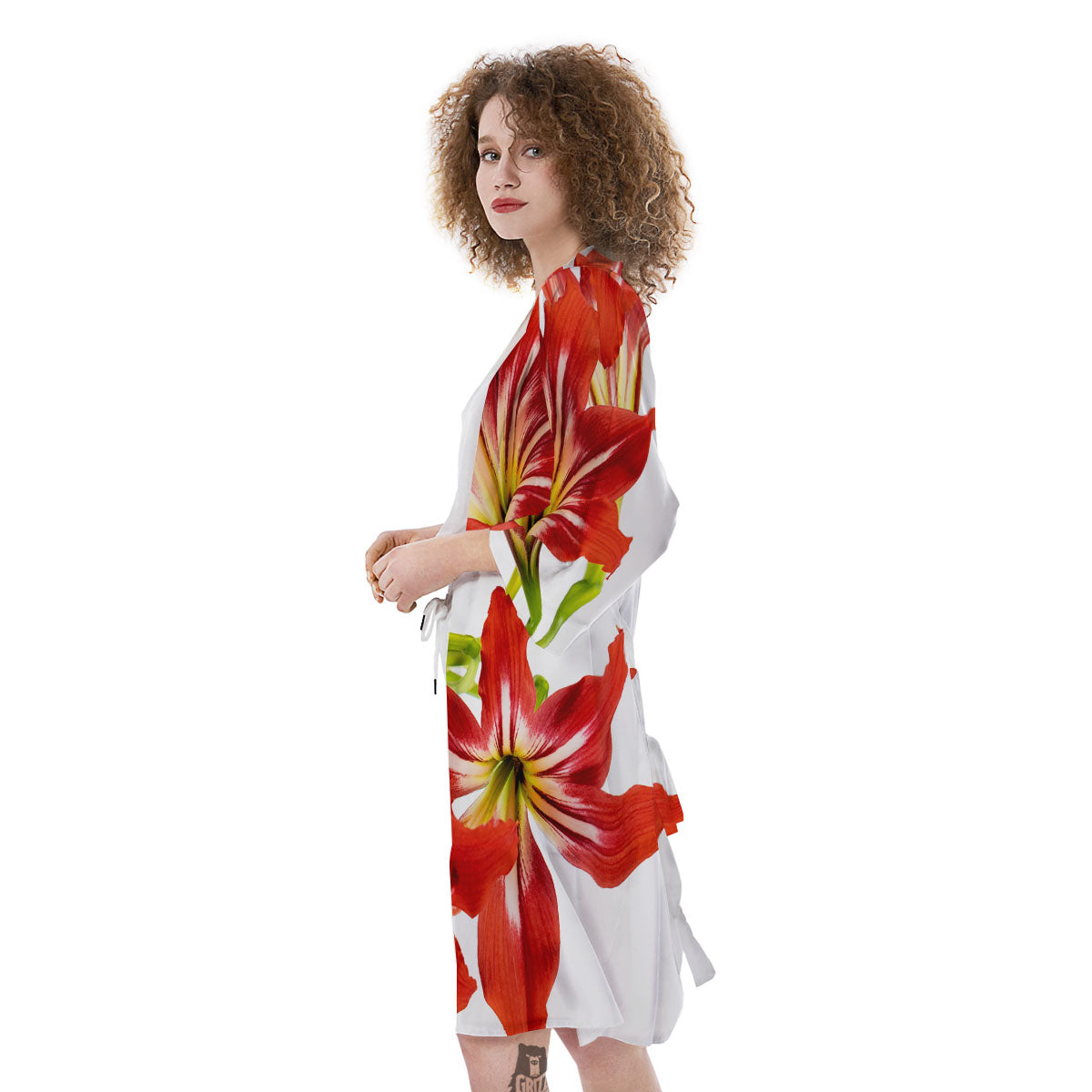 Flower Amaryllis Print Kimono-grizzshop