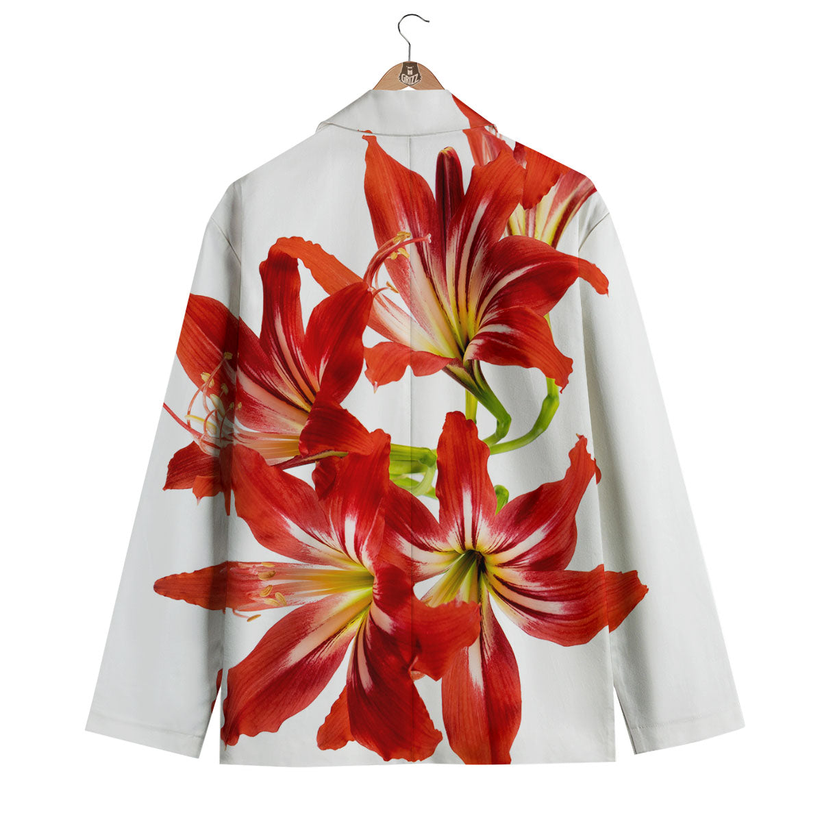 Flower Amaryllis Print Men's Blazer-grizzshop