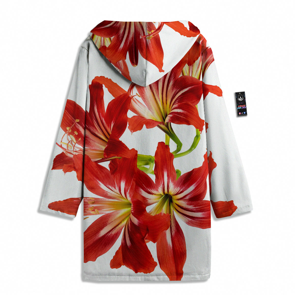 Flower Amaryllis Print Men's Windbreaker Jacket-grizzshop