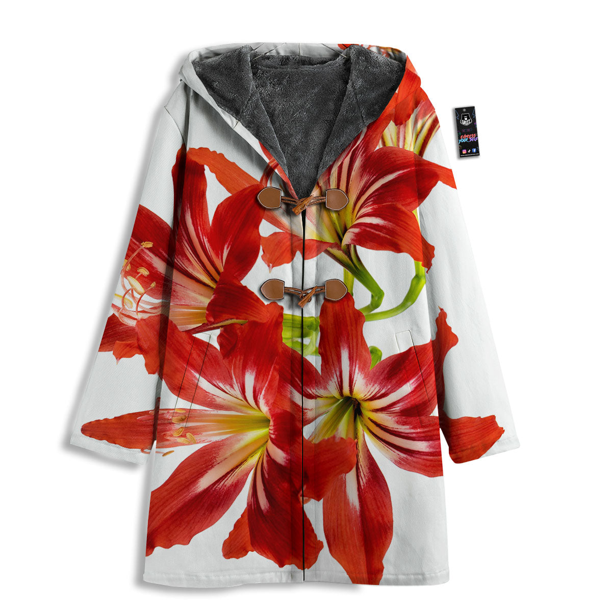 Flower Amaryllis Print Men's Windbreaker Jacket-grizzshop