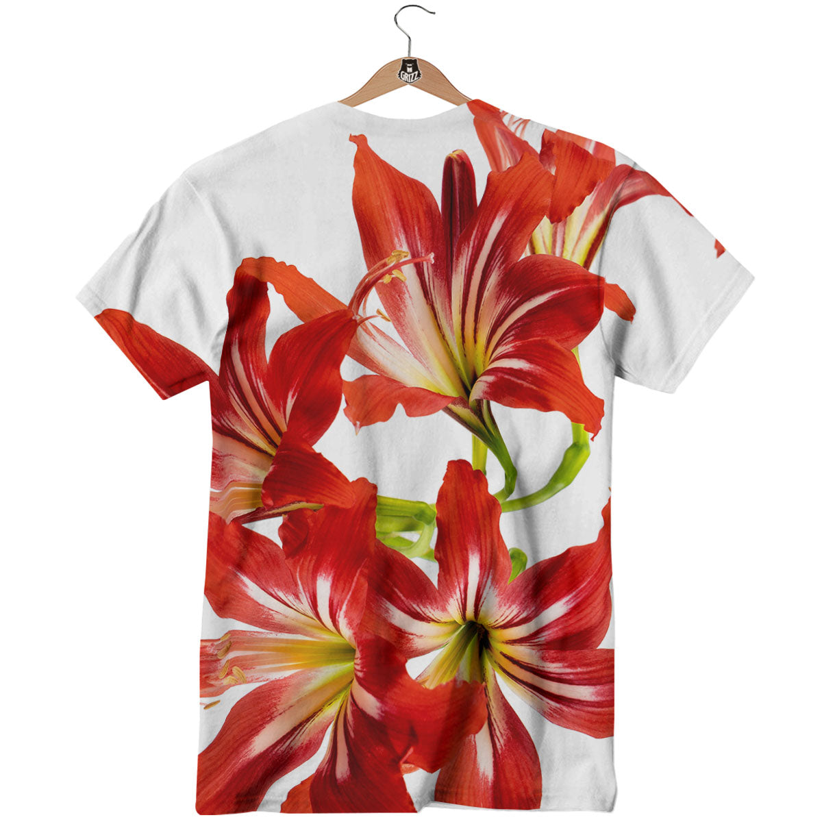 Flower Amaryllis Print T-Shirt-grizzshop