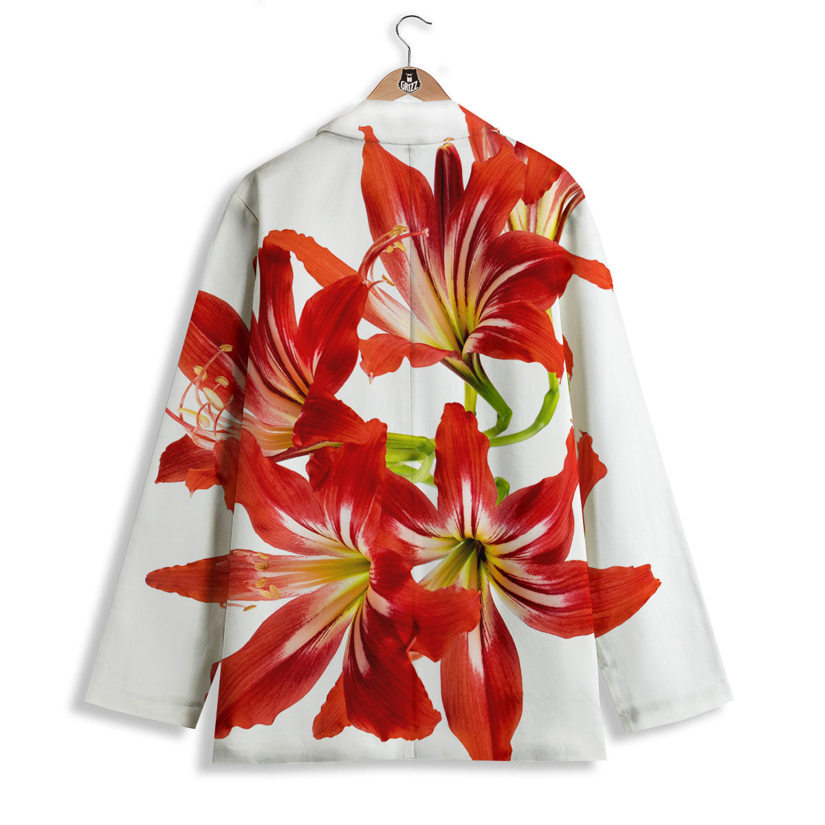 Flower Amaryllis Print Women's Blazer-grizzshop