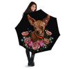 Flower And Chihuahua Embroidery Print Umbrella-grizzshop