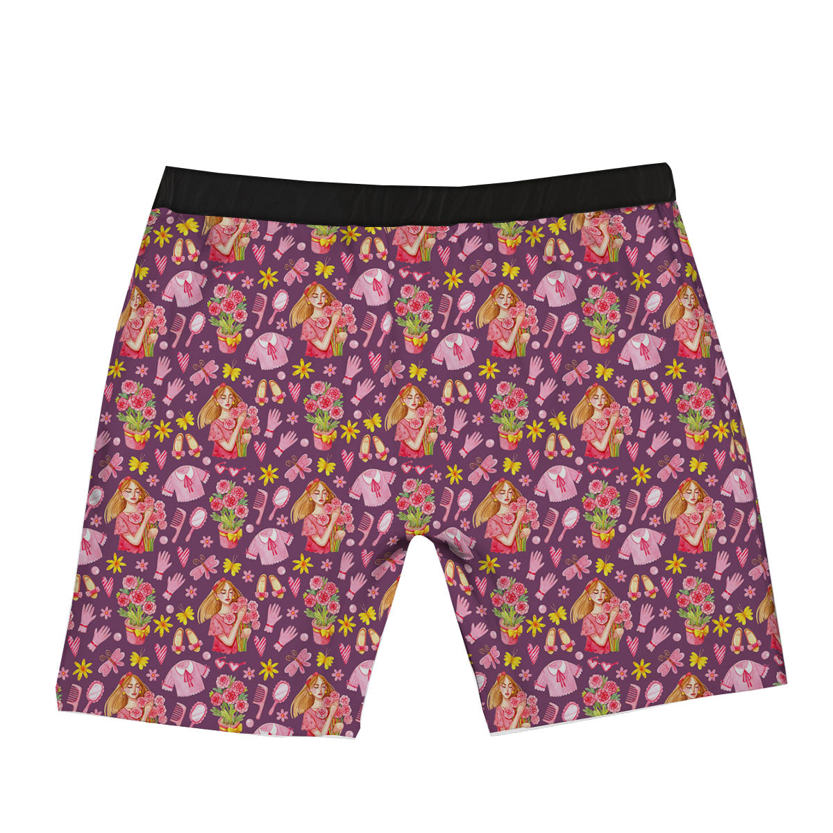 Flower And Girly Print Pattern Boxer Briefs-grizzshop