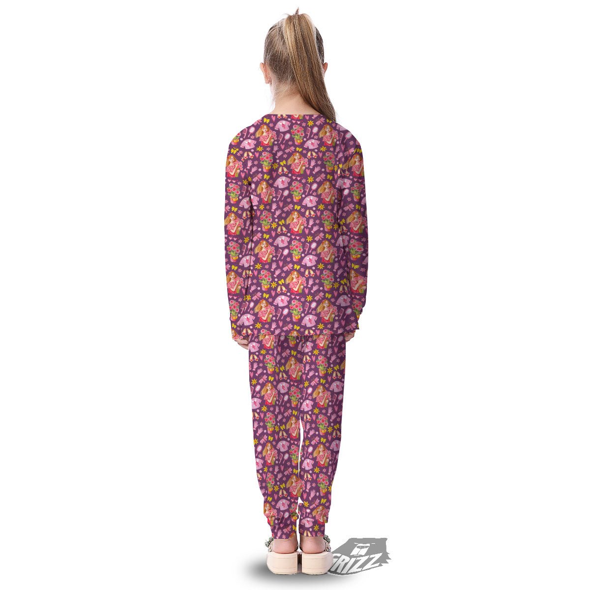 Flower And Girly Print Pattern Kid's Pajamas-grizzshop